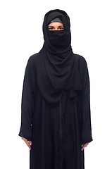 Image showing muslim woman in hijab over white background