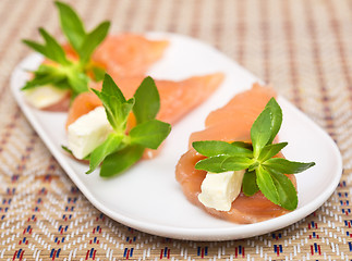 Image showing red fish appetizers