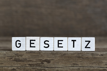 Image showing German word law, written in cubes