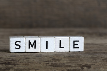 Image showing Smile, written in cubes    