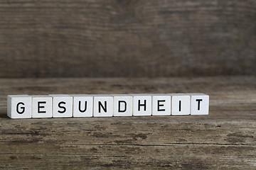 Image showing German word health, written in cubes