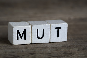 Image showing German word courage, written in cubes