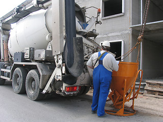Image showing Concrete mixer truck