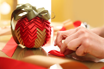 Image showing Christmas ornament with ribbon