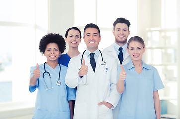 Image showing group of happy doctors at hospital