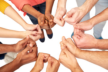 Image showing hands of international people showing thumbs up
