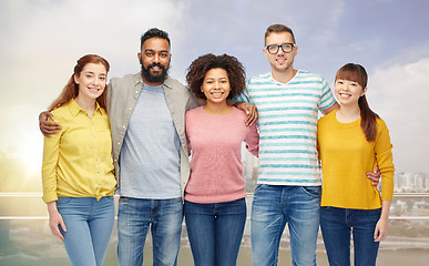 Image showing international group of happy smiling people