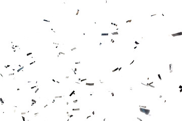 Image showing silver confetti over white background
