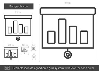 Image showing Bar graph line icon.