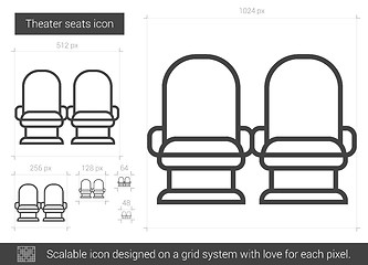 Image showing Theater seats line icon.