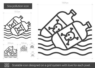 Image showing Sea pollution line icon.