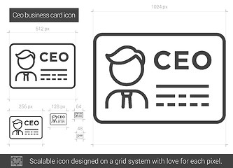 Image showing CEO business card line icon.