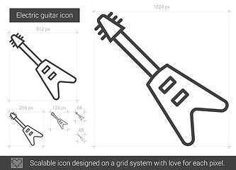 Image showing Electric guitar line icon.