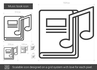 Image showing Music book line icon.