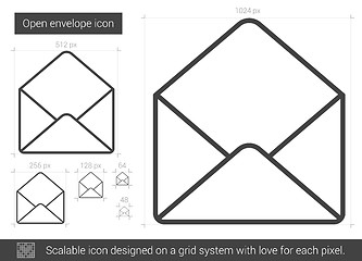 Image showing Open envelope line icon.