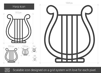 Image showing Harp line icon.