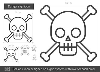 Image showing Danger sign line icon.