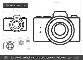 Image showing Retro camera line icon.