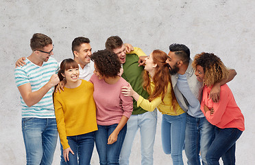 Image showing international group of happy laughing people