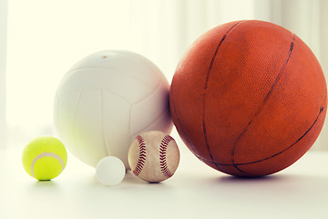 Image showing close up of different sports balls set