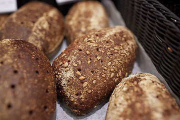 Image showing close up of rye bread at bakery or grocery store