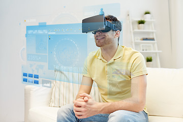 Image showing young man in virtual reality headset or 3d glasses