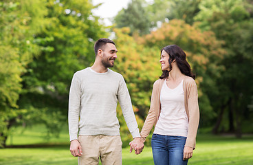 Image showing happy couple dating in summer park