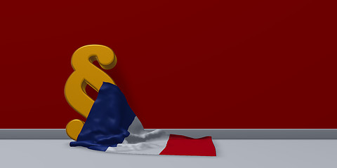 Image showing paragraph symbol and flag of france - 3d rendering