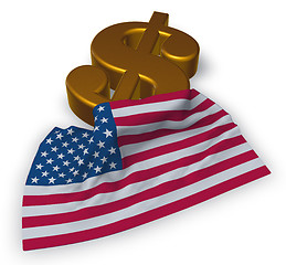 Image showing dollar symbol and usa flag - 3d illustration 