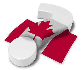 Image showing question mark and flag of canada - 3d illustration