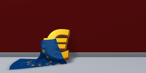 Image showing euro symbol and european union flag - 3d illustration