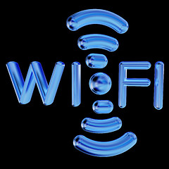 Image showing Gold wifi icon for new year holidays. 3d illustration