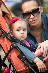 Image showing mother and baby in the park