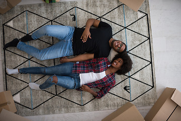 Image showing Top view of attractive young African American couple