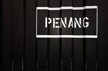 Image showing Penang sign on a black wall