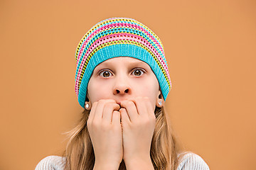 Image showing The surprised teen girl