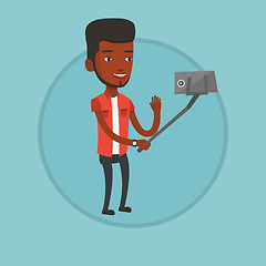 Image showing Man making selfie vector illustration.