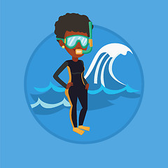 Image showing Young scuba diver vector illustration.