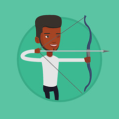 Image showing Archer training with the bow vector illustration.