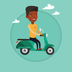 Image showing Man riding scooter vector illustration.