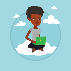 Image showing Woman using cloud computing technology.