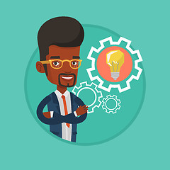 Image showing Man with business idea bulb in gear.