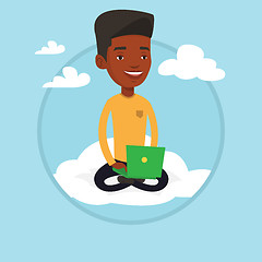 Image showing Man using cloud computing technology.