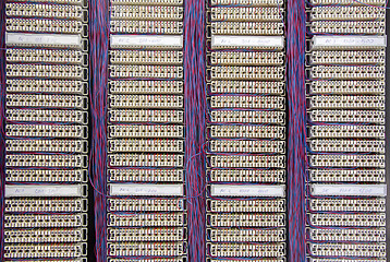 Image showing Telecommunication main distribution cabinet with cables