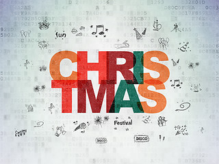 Image showing Entertainment, concept: Christmas on Digital Data Paper background