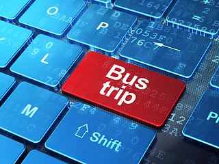 Image showing Tourism concept: Bus Trip on computer keyboard background