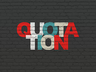 Image showing Currency concept: Quotation on wall background