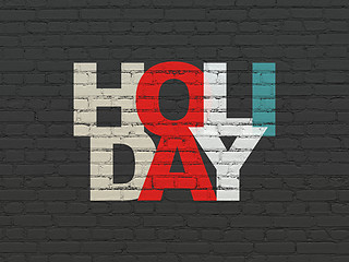 Image showing Tourism concept: Holiday on wall background