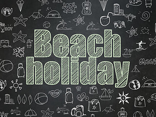 Image showing Travel concept: Beach Holiday on School board background