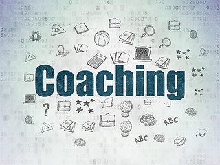 Image showing Learning concept: Coaching on Digital Data Paper background